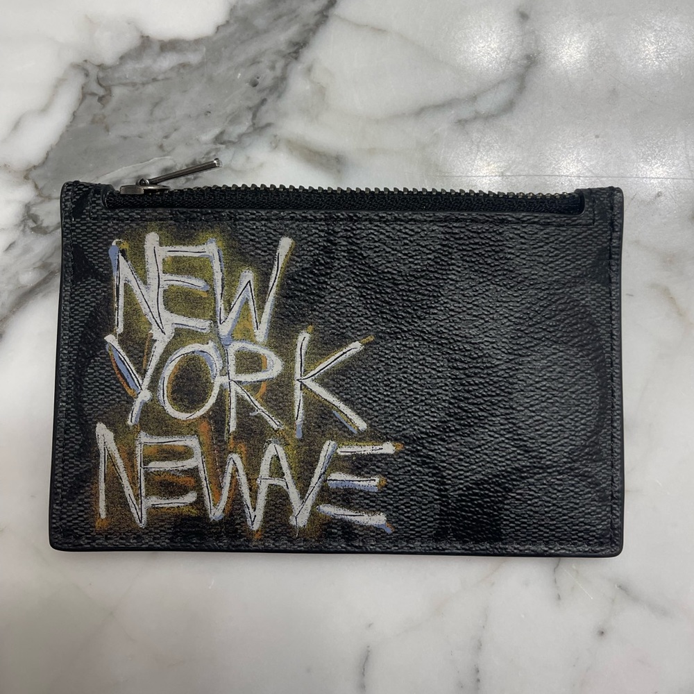 Coach x Basquiat NEW YORK NEW WAVE Black on Black CardWallet